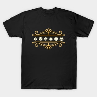 Golden Polyhedral Dice Set Victorian Ornament T-Shirt